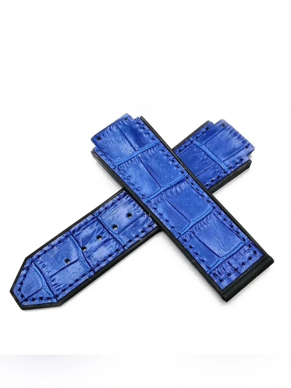 ✅Rubber Alligator  Grain  Leather Watch Band  For HUBLOT Watches SIZE 25MM